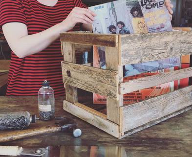 Medium rustic record crates
