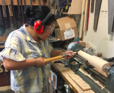 Medium wood turning rolling pin dabble make chicago