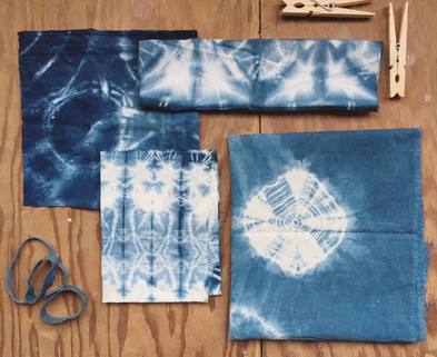 Medium shibori dyeing samples