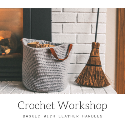 Carousel crochet workshopbasketwithleatherhandles