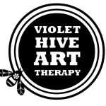 Small square violet hive art therapy   healing logo